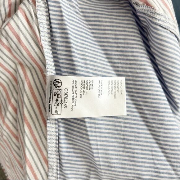 NWT Anthropologie Striped Cotton Flare Skirt Red Blue Bow Detail Size L Large - Picture 7 of 7